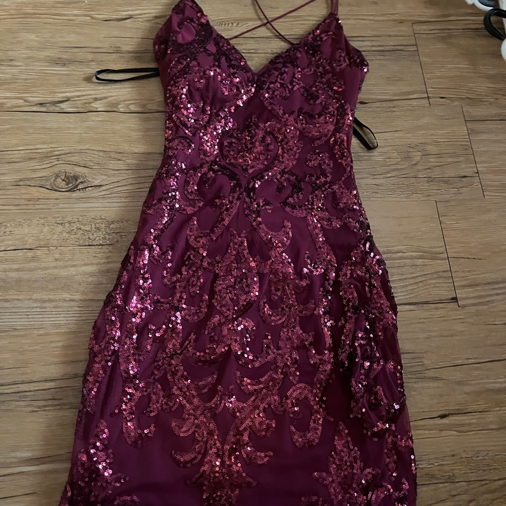 Windsor Deep Red Sequin Gown
